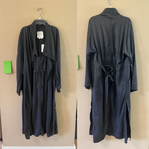 *NEW Anthropologie Hei-Hei charcoal gray duster trach coat - Picture 2 of 8